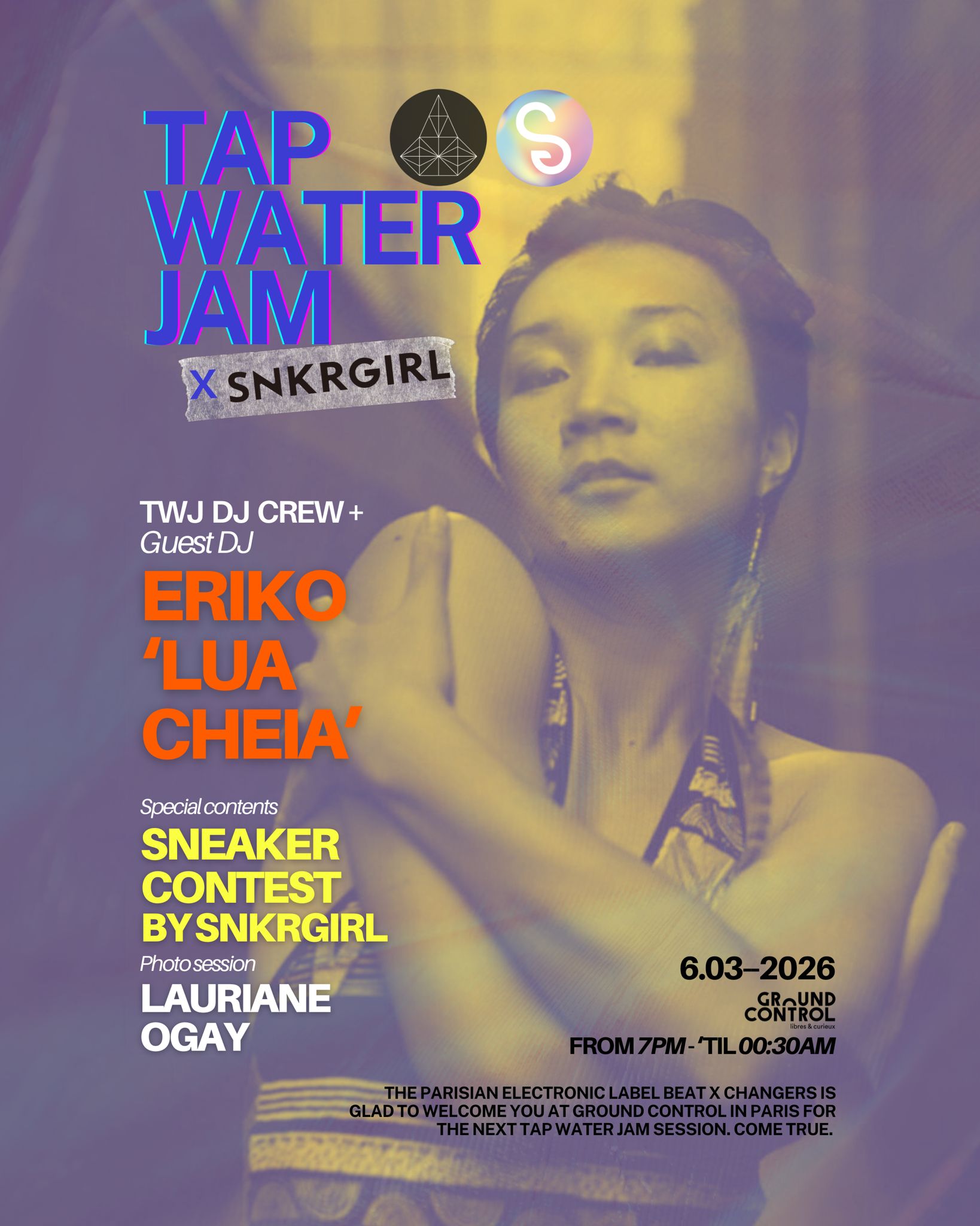 TAP WATER JAM x SNKRGIRL Guest Dj : Eriko "Lua Cheia"