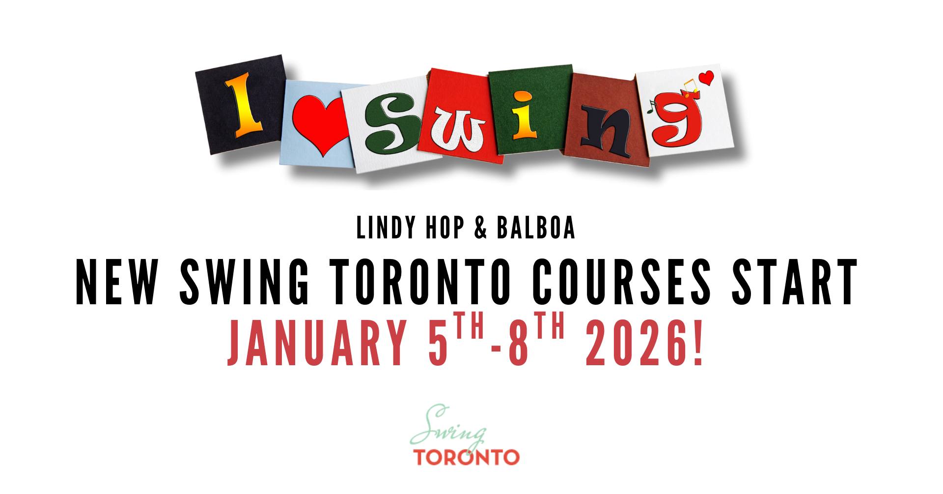 Swing Dance Courses January 5 to February 19, 2026. 7 Weeks