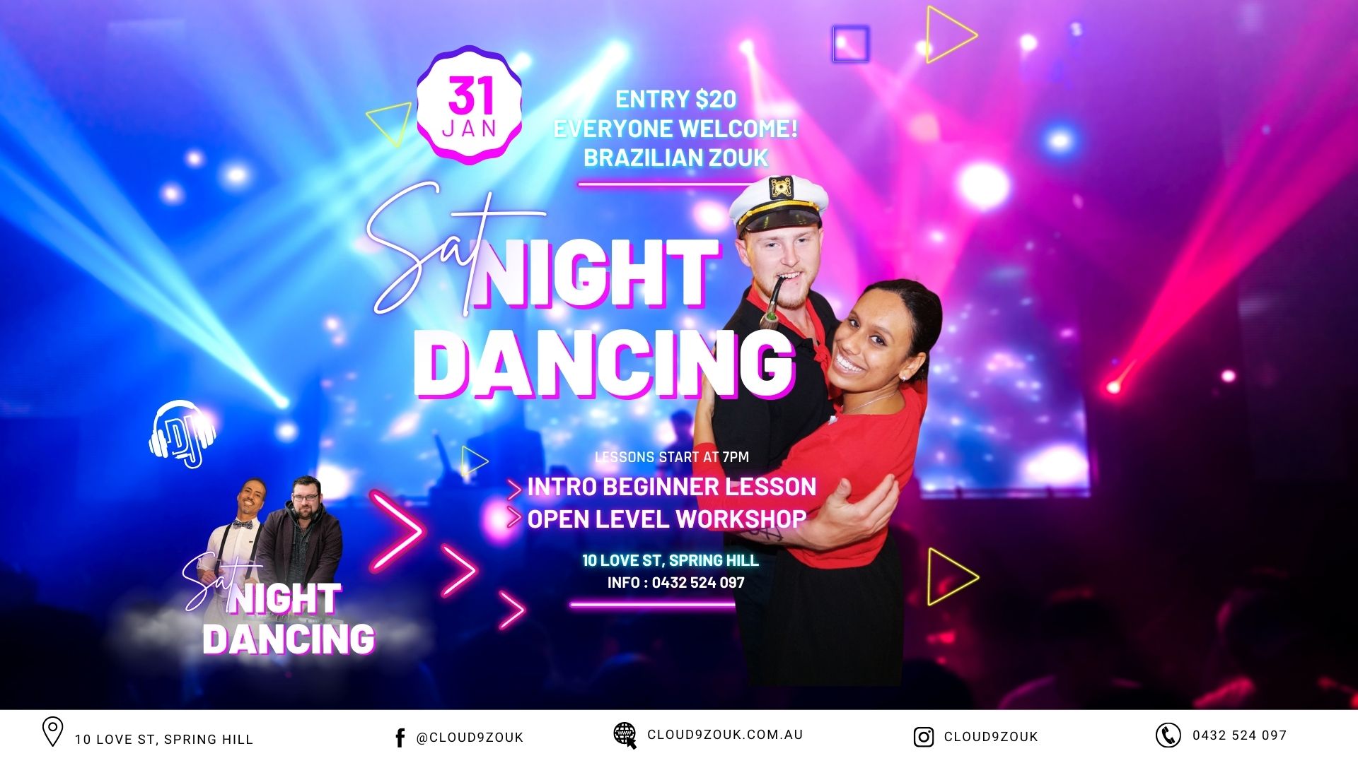 Cloud 9 Zouk Latin Dance Party 31st Jan 2026 ๐บ๐