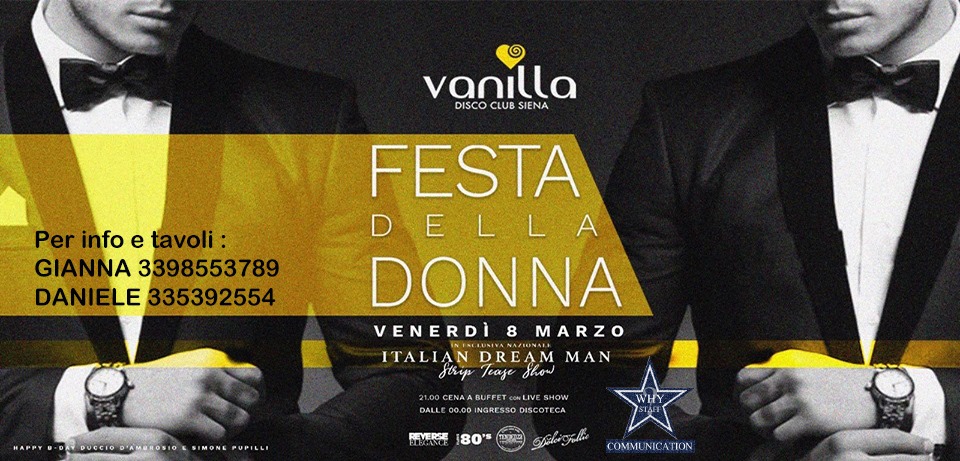 Venerdì 8 Marzo - Festa della Donna - Italian dream man