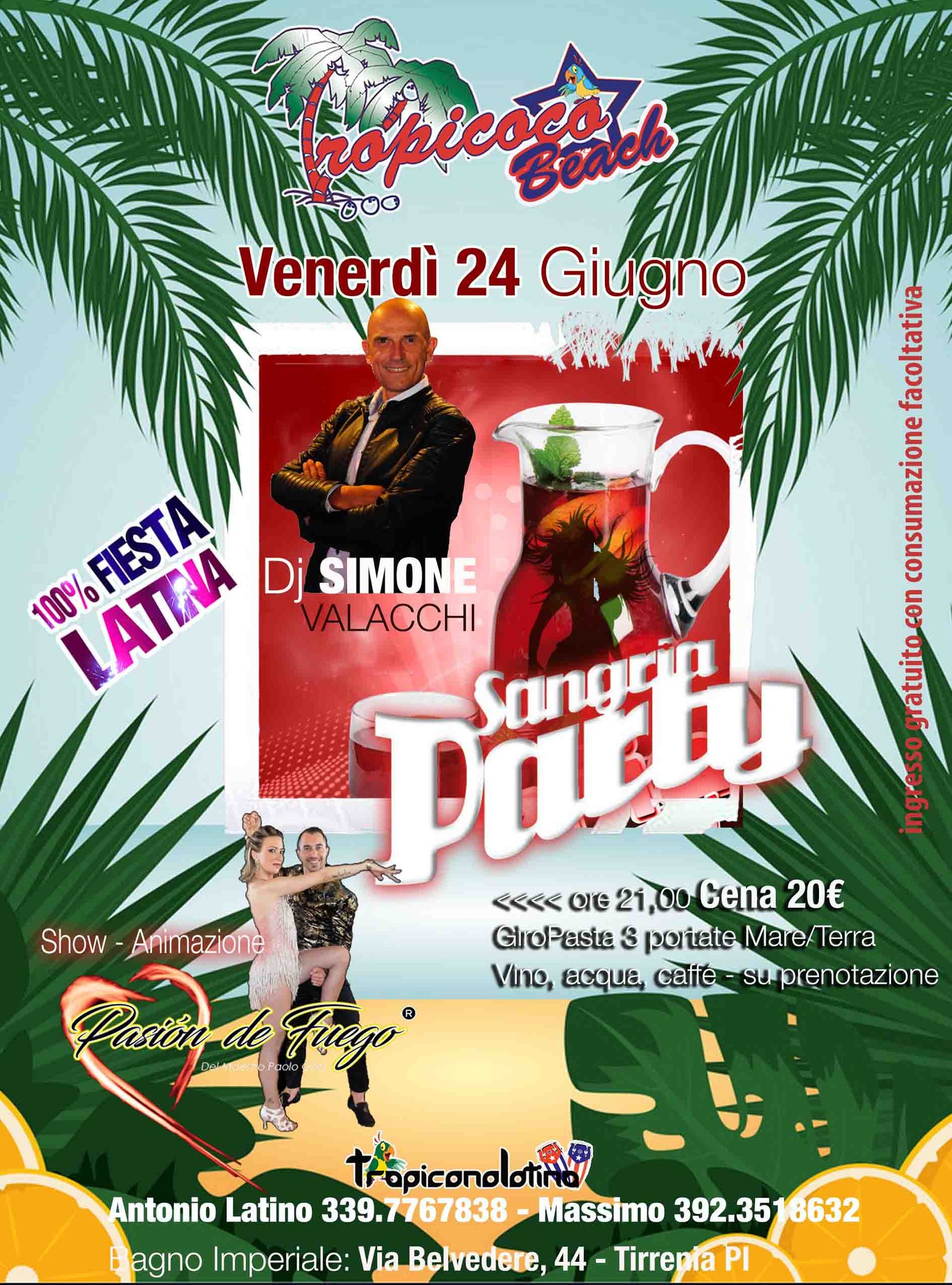 Venerdi Latino SANGRIA PARTY al TROPICOCO BEACH