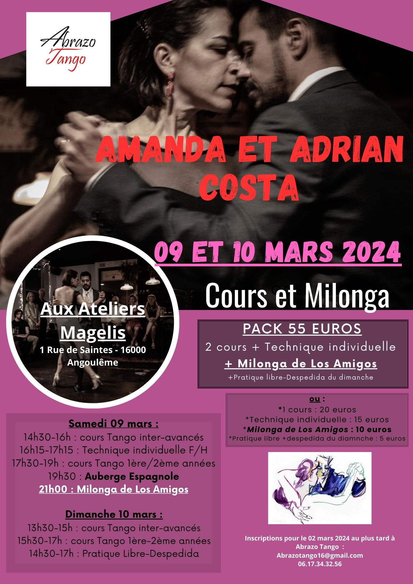 Abrazo Tango16 : Stage et Milonga avec Amanda et Adrian Costa