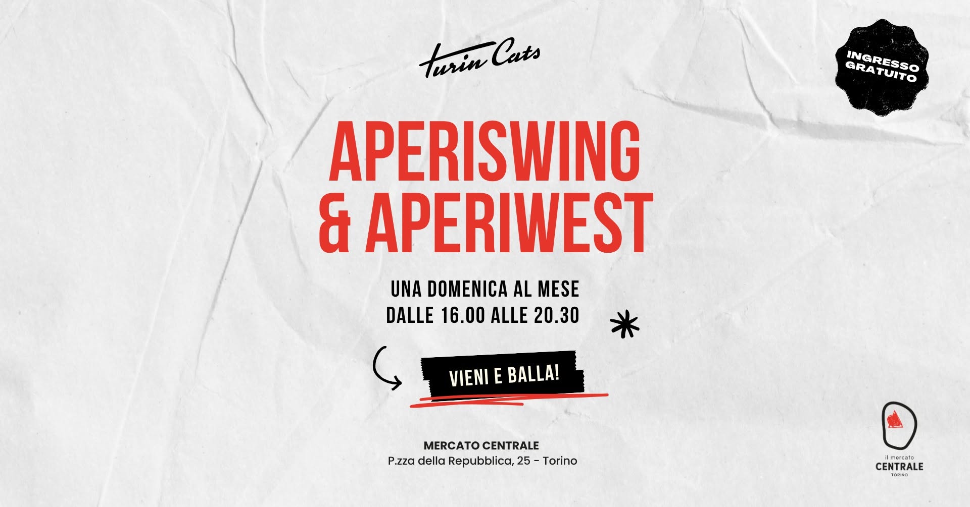 APERISWING & APERIWEST Una domenica al mese al Mercato Centrale Torino