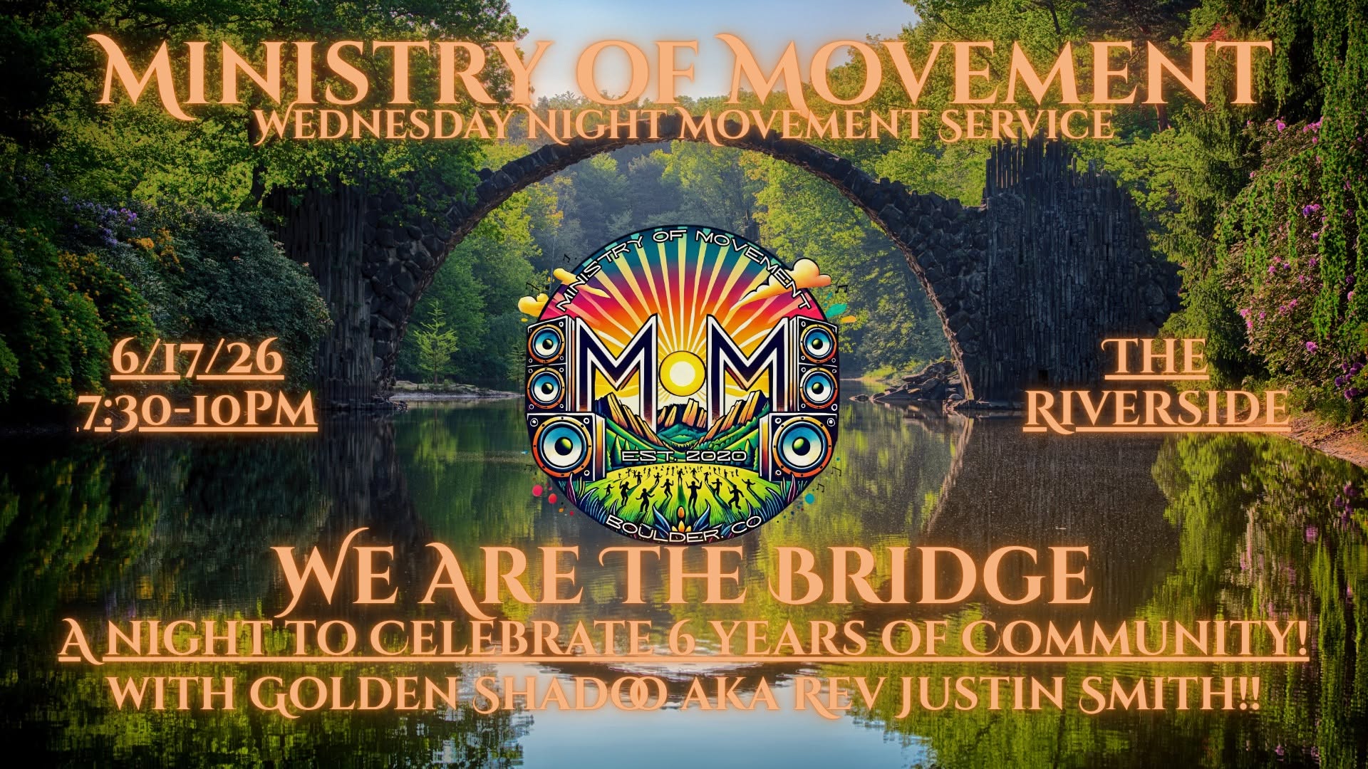 MoM Wednesday Night Movement Service: We Are The Bridge. A night to Celebrate 6 years of Community!!