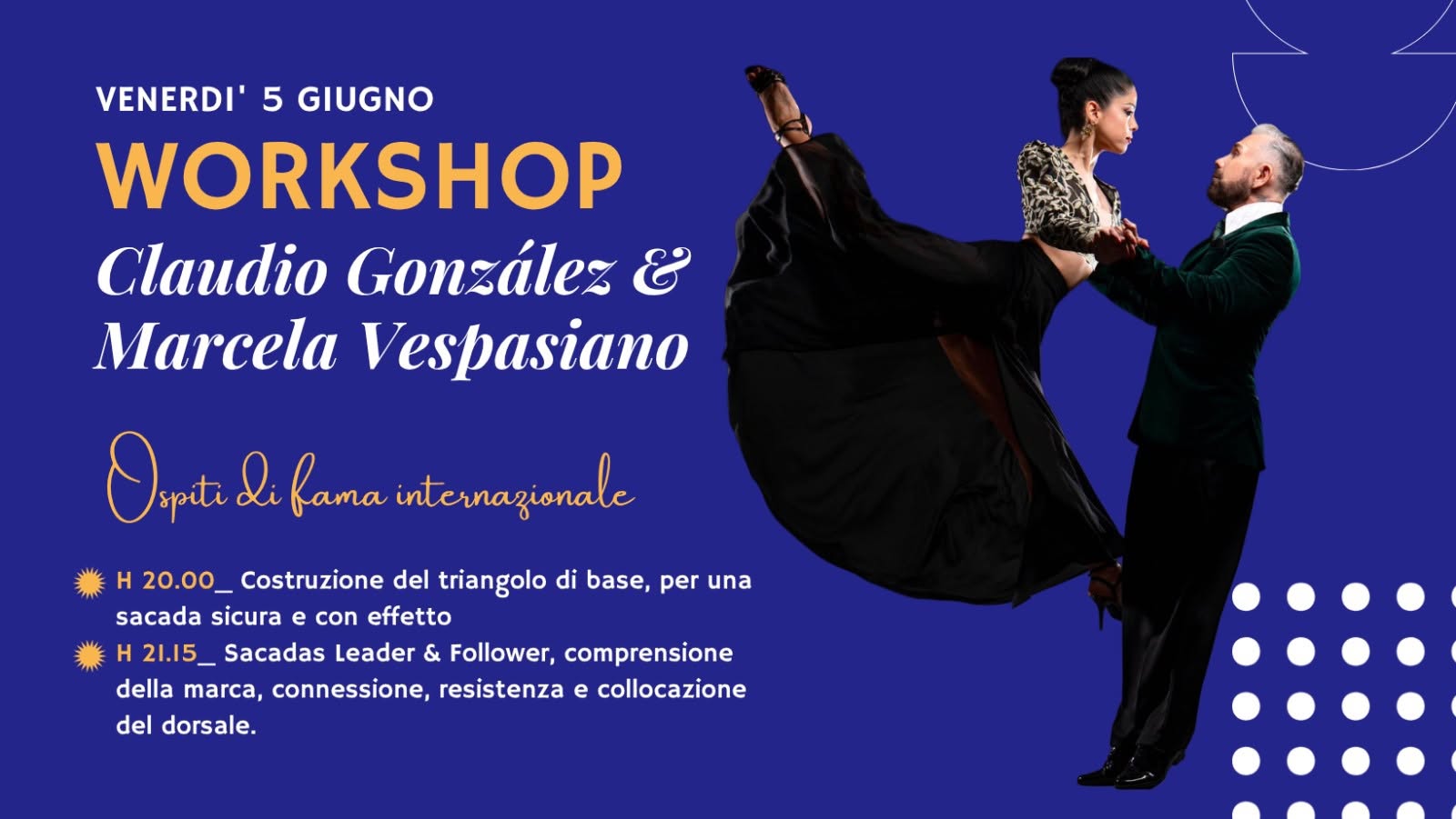 Workshop con Claudio Gonzales & Marcela Vespasiano
