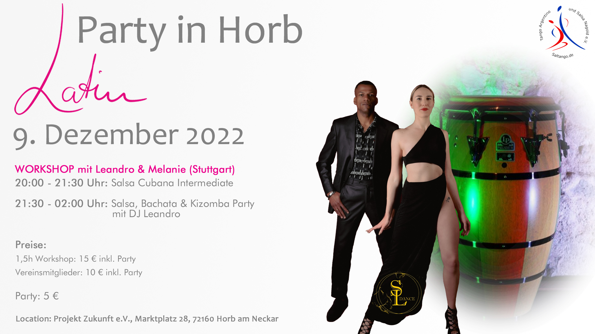 Salsa im Kloster mit DJ Kuba, Workshop mit Salomon & Silke