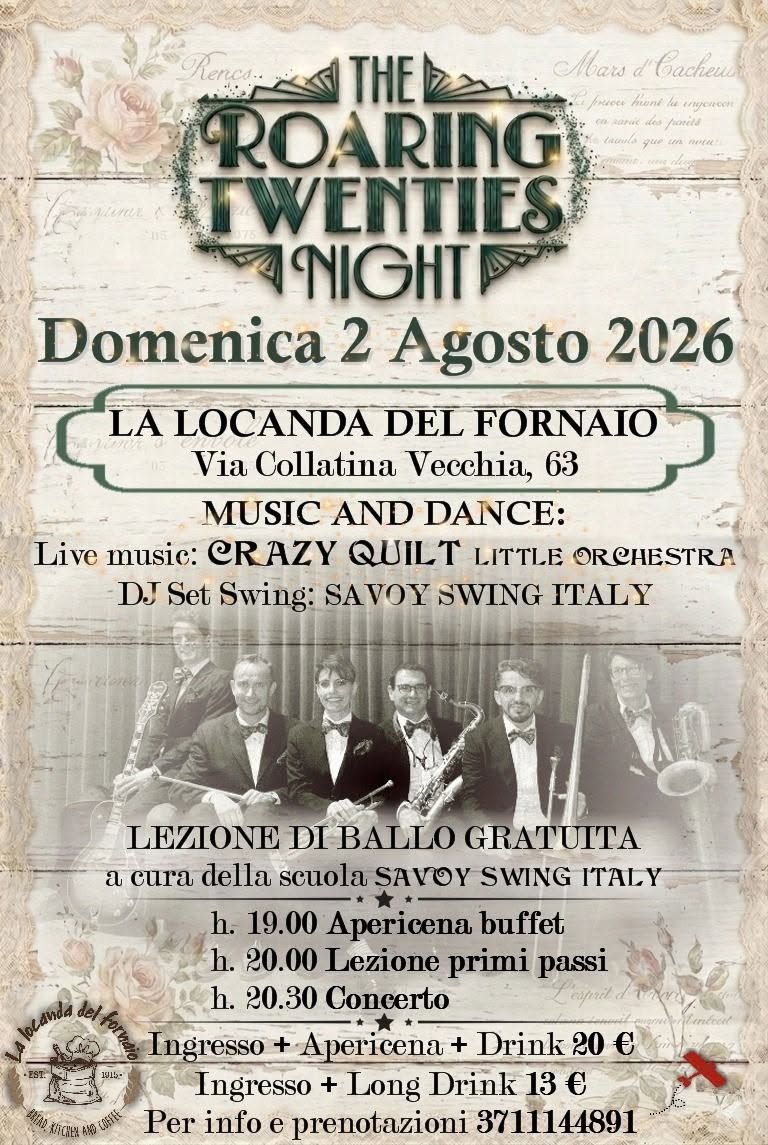 "THE ROARING TWENTIES NIGHT" ⏳️🎷🎶🕺💃🎧🎵✨️ Swing & Dance @ La Locanda del Fornaio