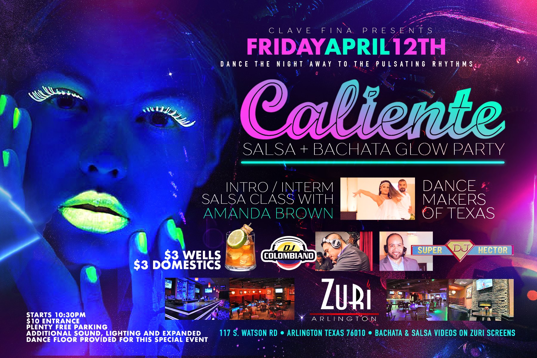 Caliente! Salsa Con Bachata GLOW Party