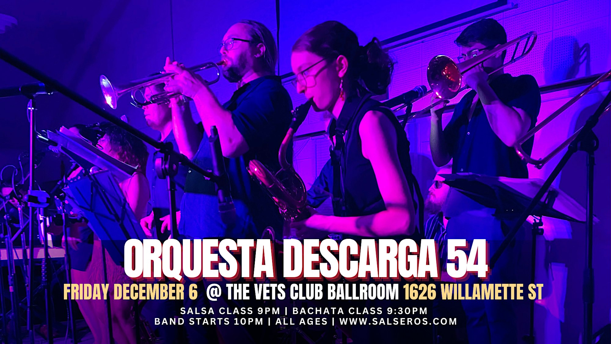 Live Salsa! Descarga 54 @ The Vets Club Ballroom