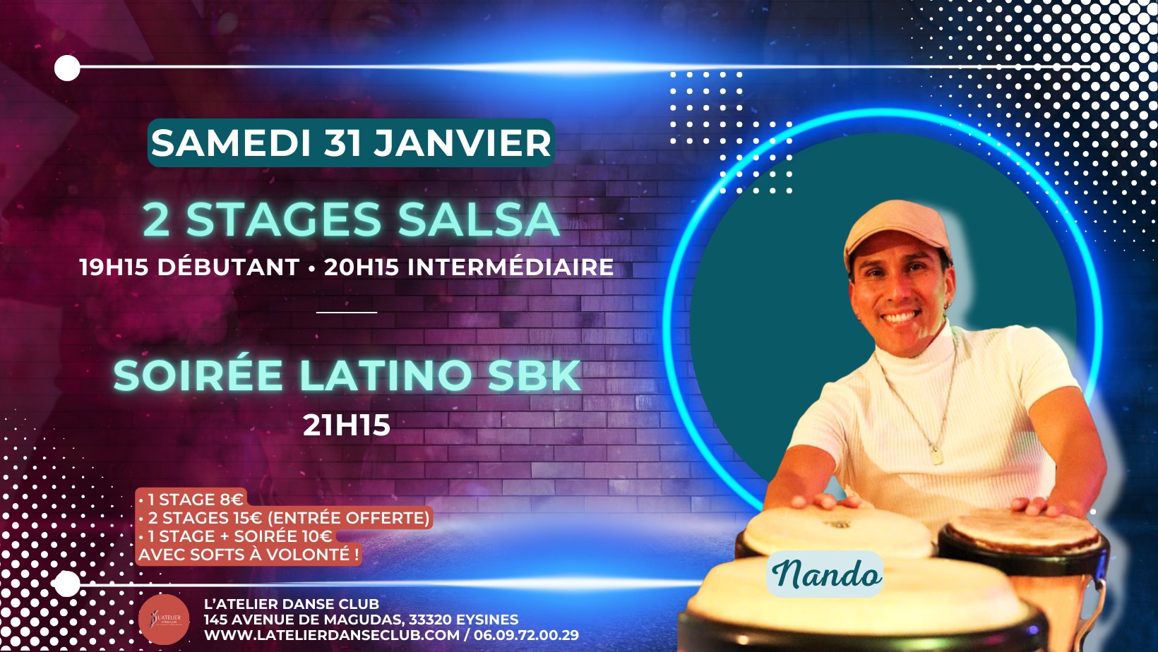 2 stages de Salsa & Soirée Latino SBK