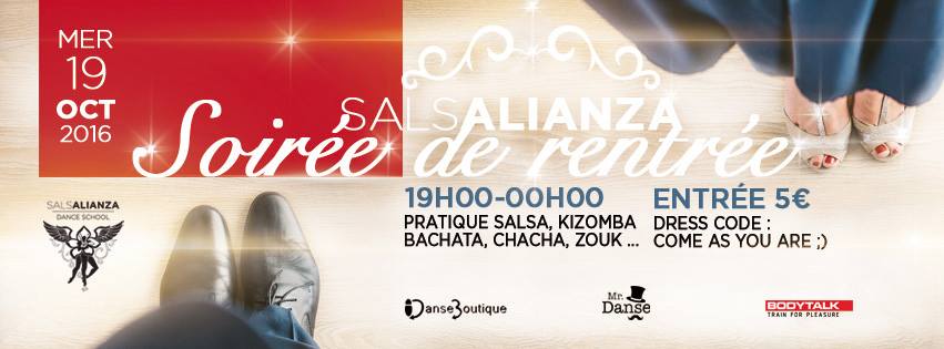 Soirée De Rentrée SalsAlianza * Mercredi 19 Octobre 2016
