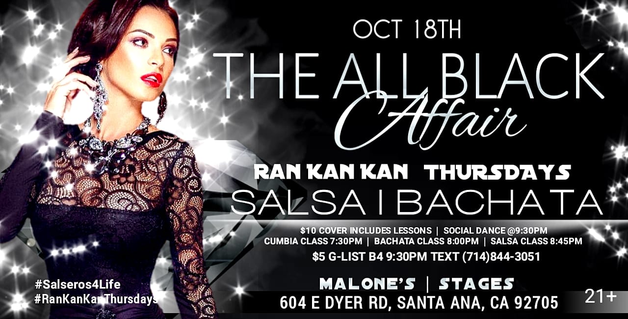 SALSA BACHATA - The ALL Black Affair @RanKanKan Oct18