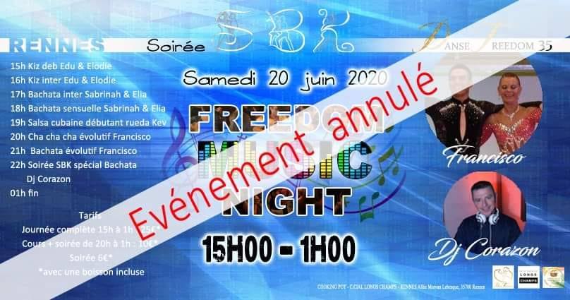 Freedom MUSIC night 20 Juin - SBK- spéciale Bachata