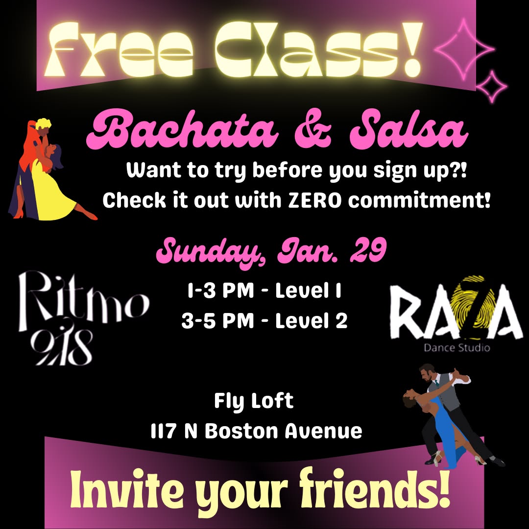 FREE Bachata & Salsa on 2 Class! Clase GRATIS de Bachata & Salsa en 2