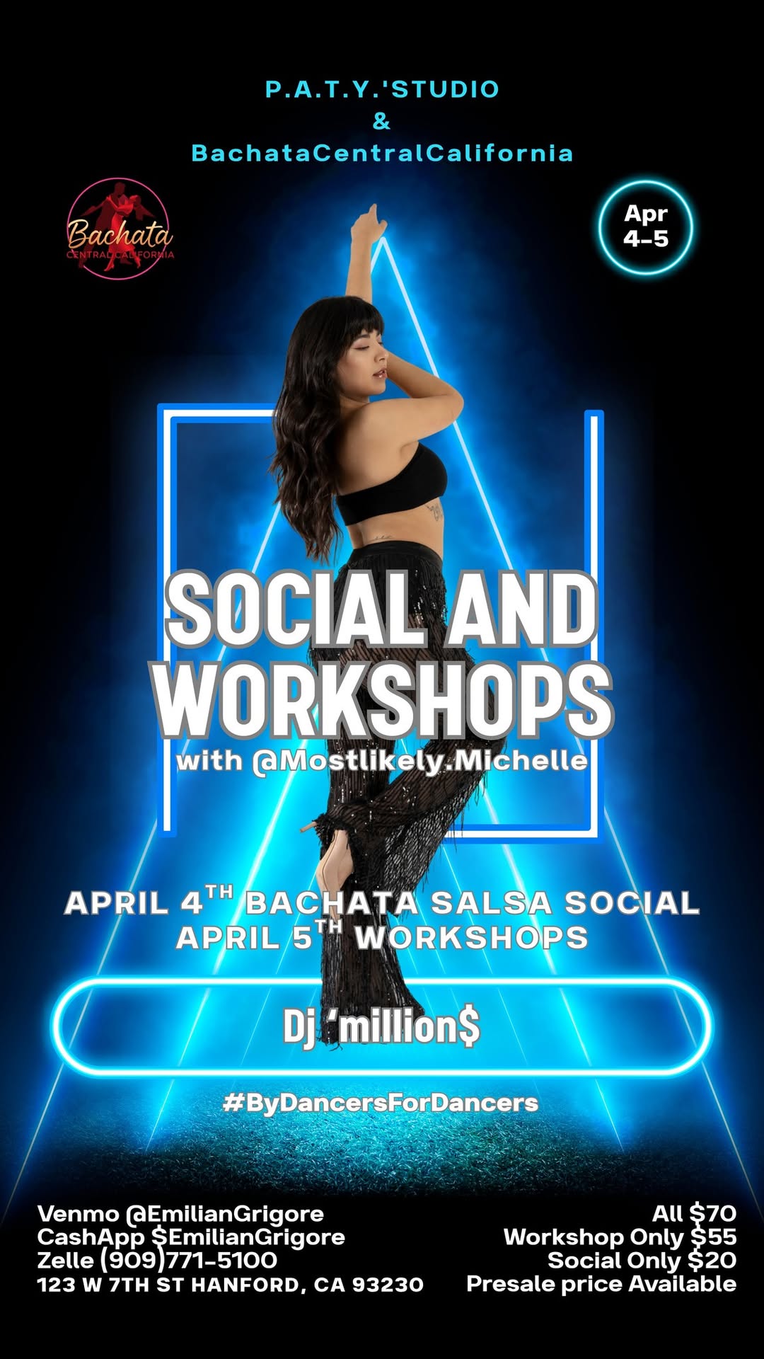 Bachata Salsa Social and Sensual Workshops with Michelle Valenzuela