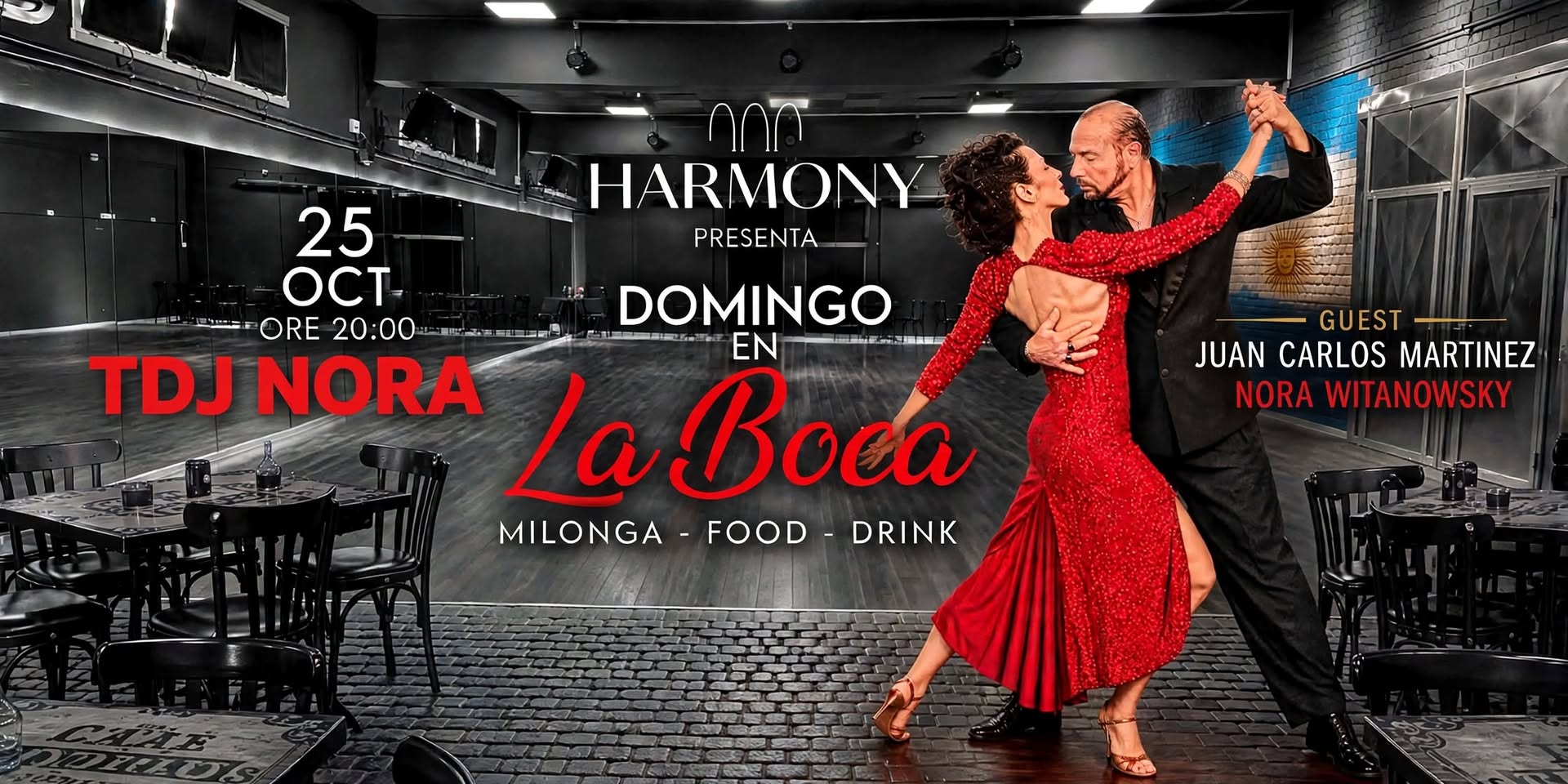 Harmony"La Boca" Lezione Gratuita di Tango con Nora y Juan!