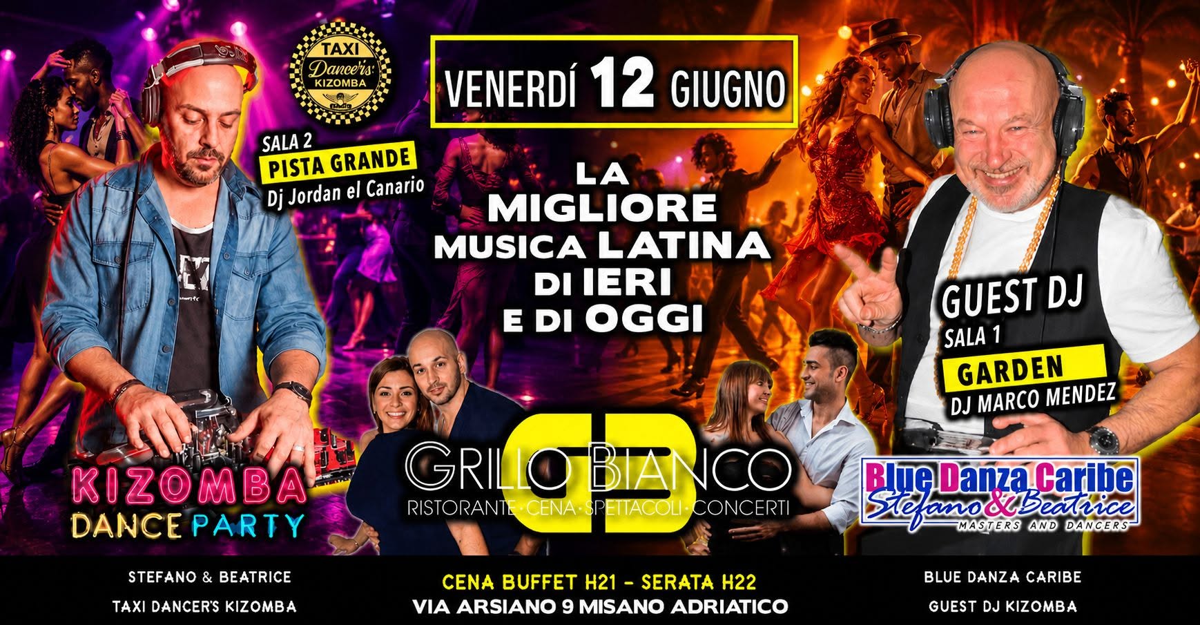 Venerdรฌ 12 Giugno_Garden Latino + Kizomba Dance Party_Grillo Bianco 2 Misano Adriatico