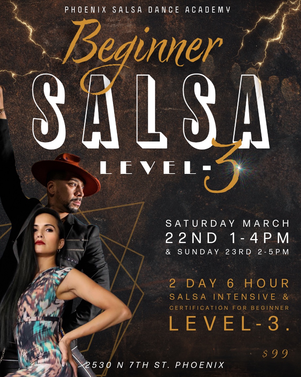 Beginner Level-3 Salsa Syllabus Certification: Phoenix Salsa Dance!