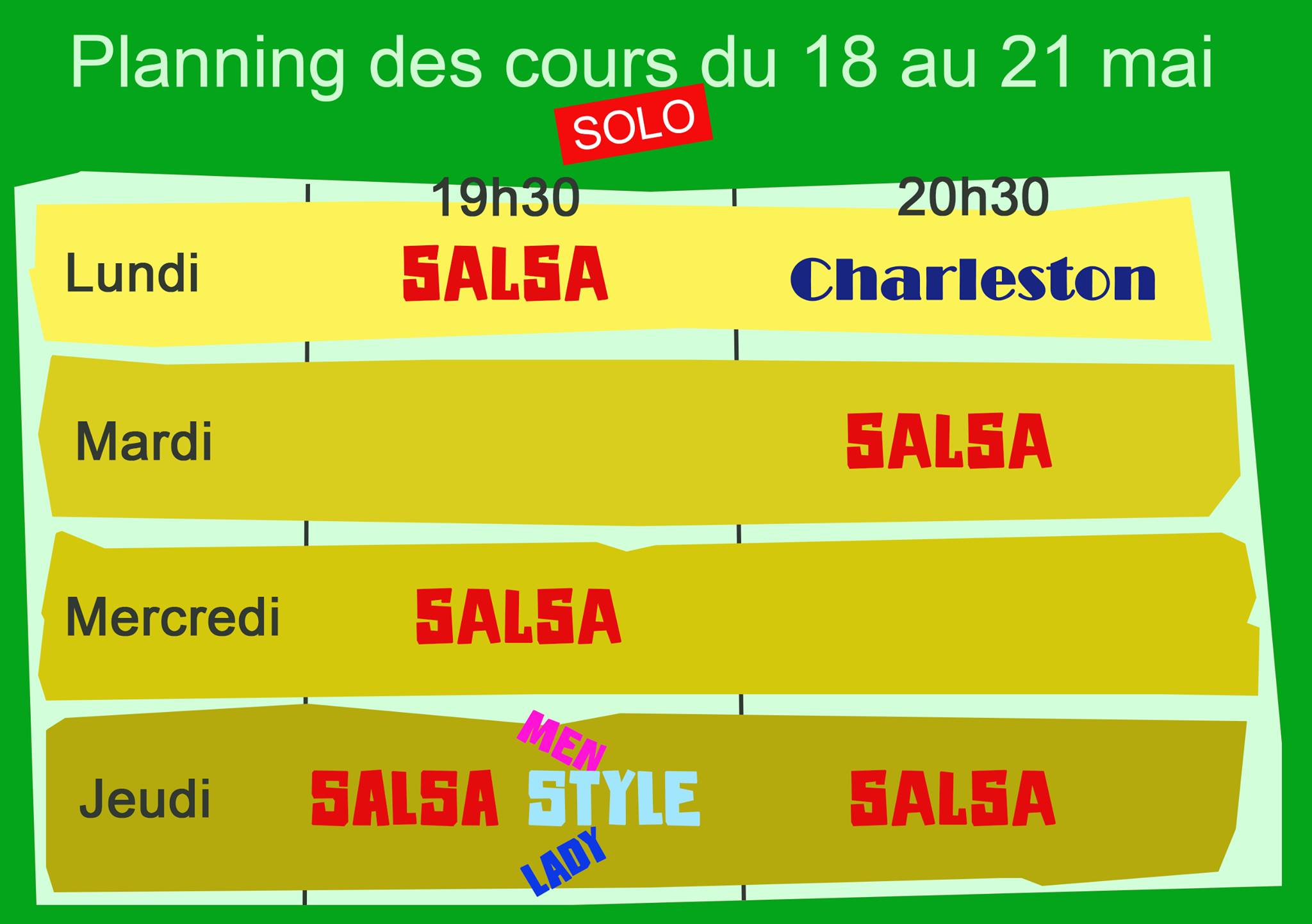 18 mai La reprise: les cours solo en PLEIN AIR