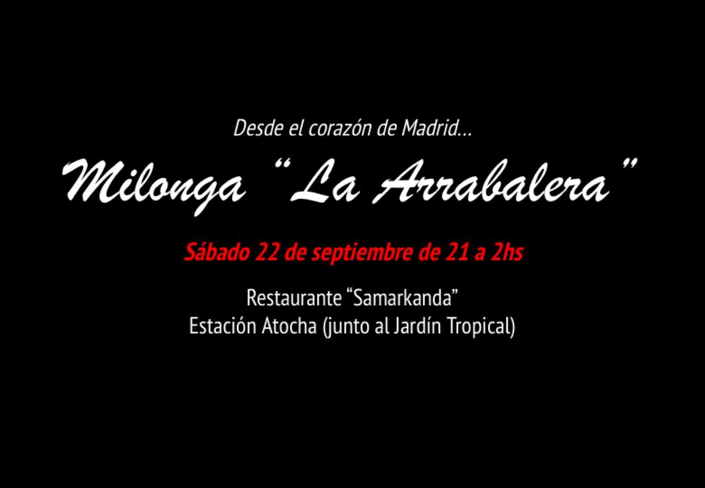 Milonga ¨La Arrabalera¨sábado 20 de octubre 2018