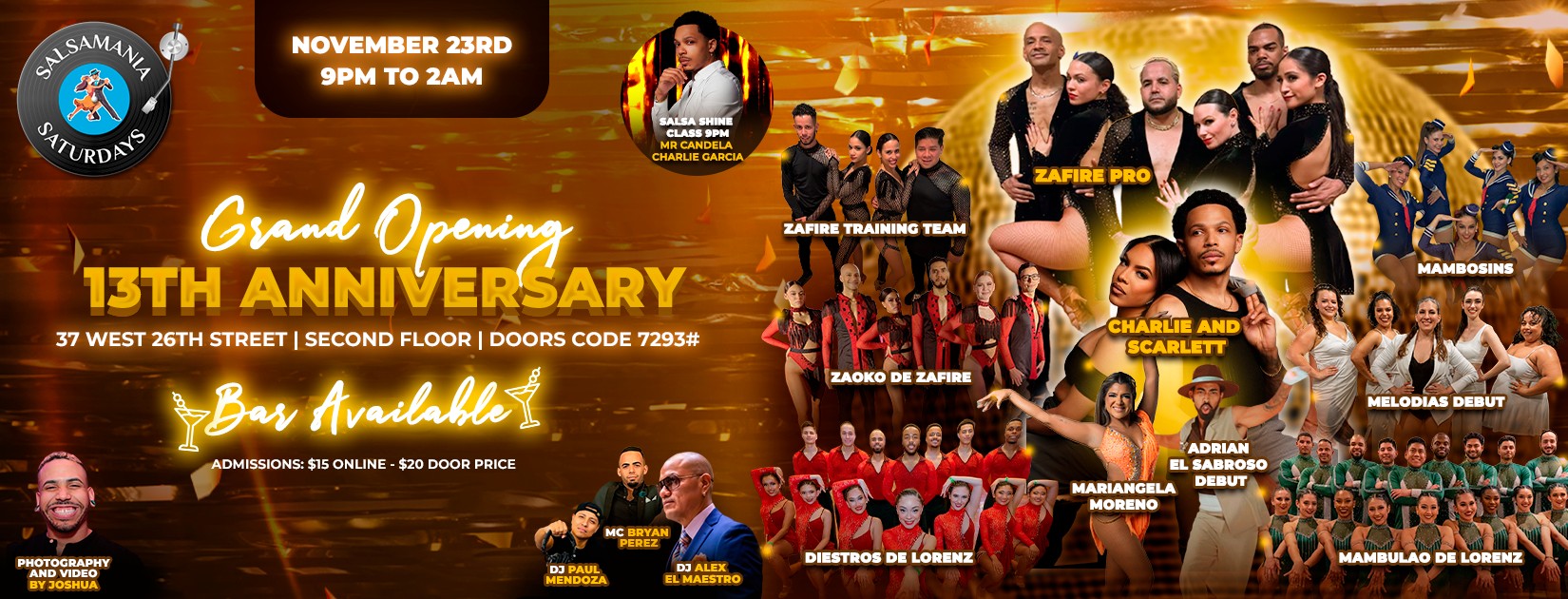 SALSAMANIA SATURDAYS 13th ANNIVERSARY NOVEMBER 23RD