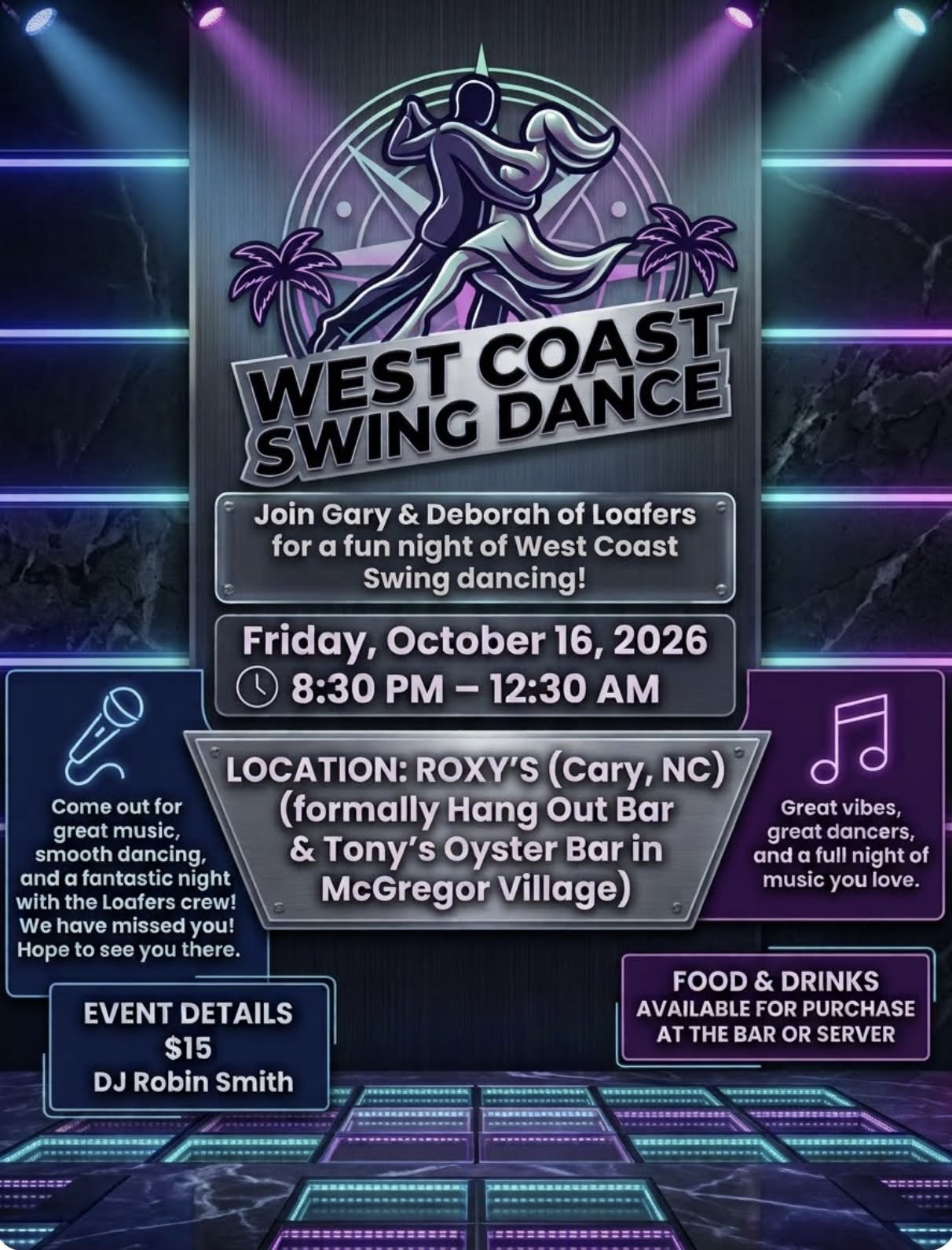 Loafers West Coast Swing Night at Roxy’s
