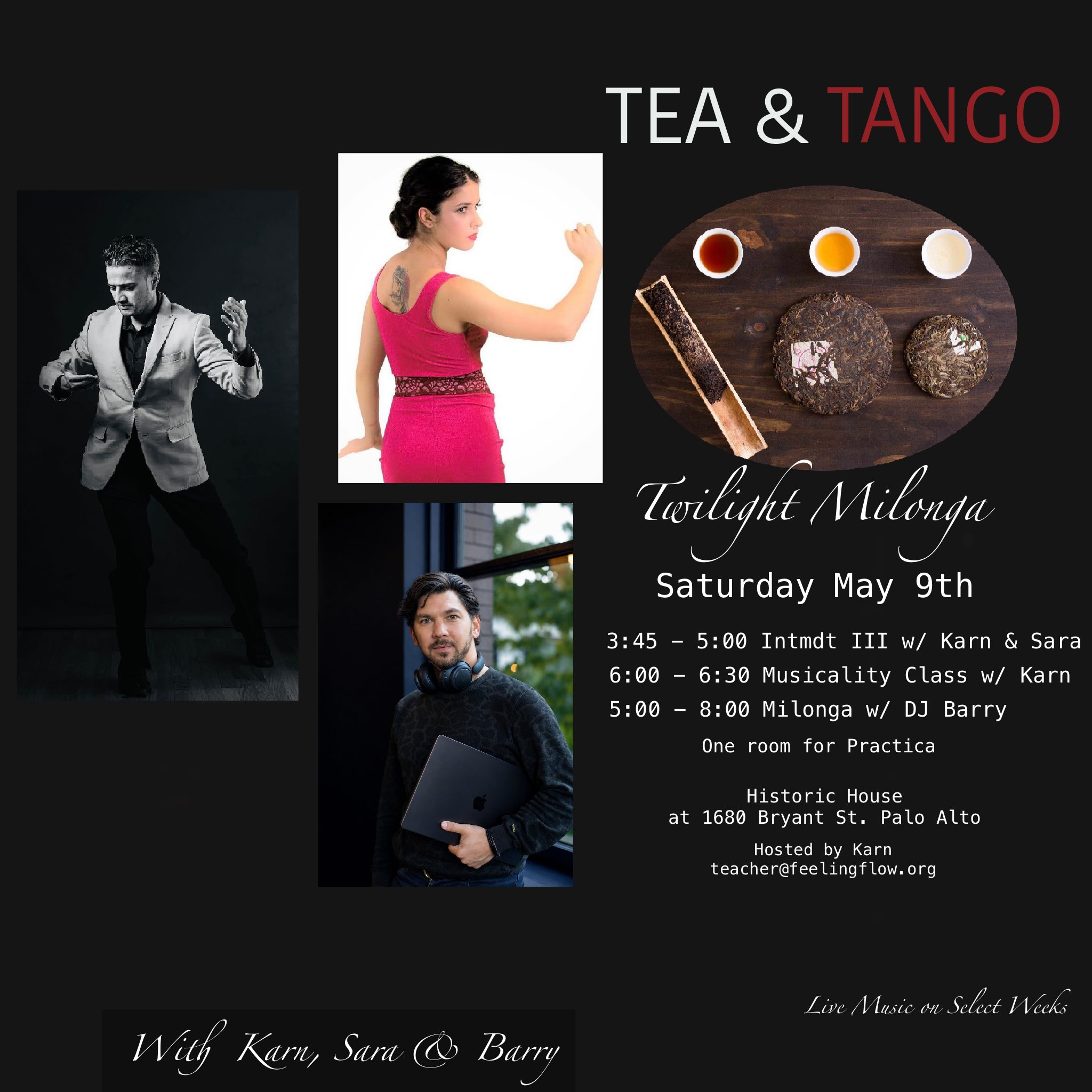Tea & Tango, Twilight Milonga, Palo Alto