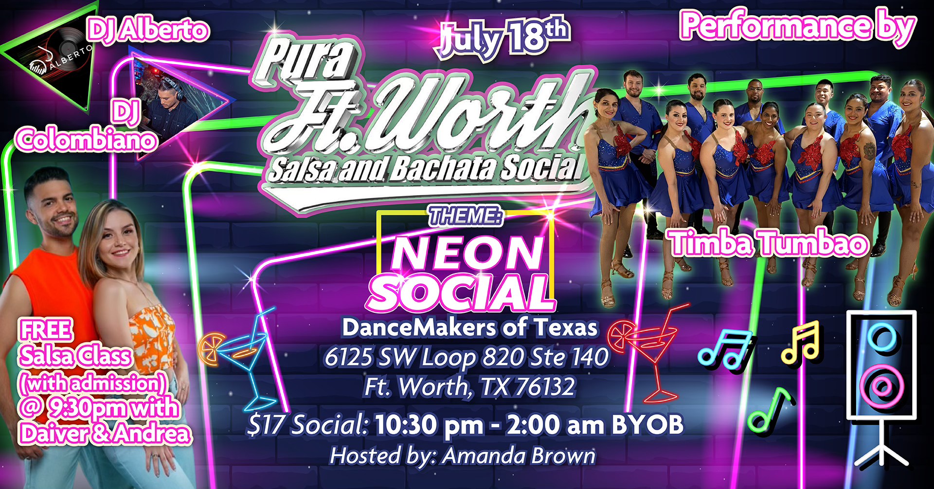 Pura Ft. Worth Salsa & Bachata Social July 18th 2025