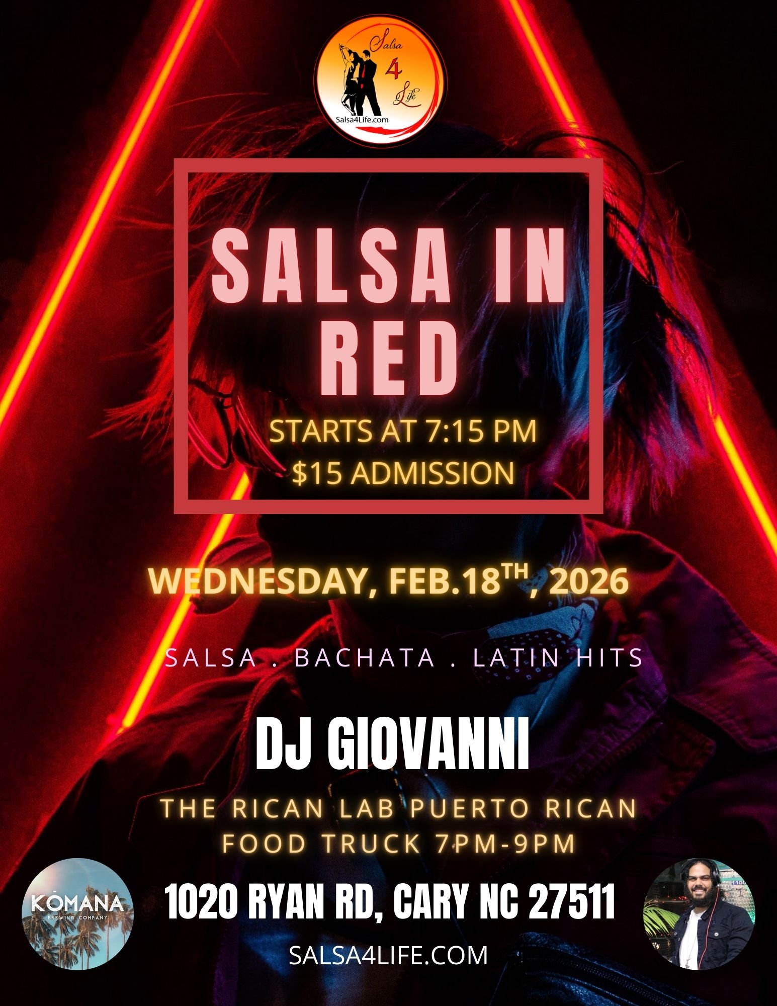 SALSA in RED -Dance lessons + Performance + BDAY celebrations