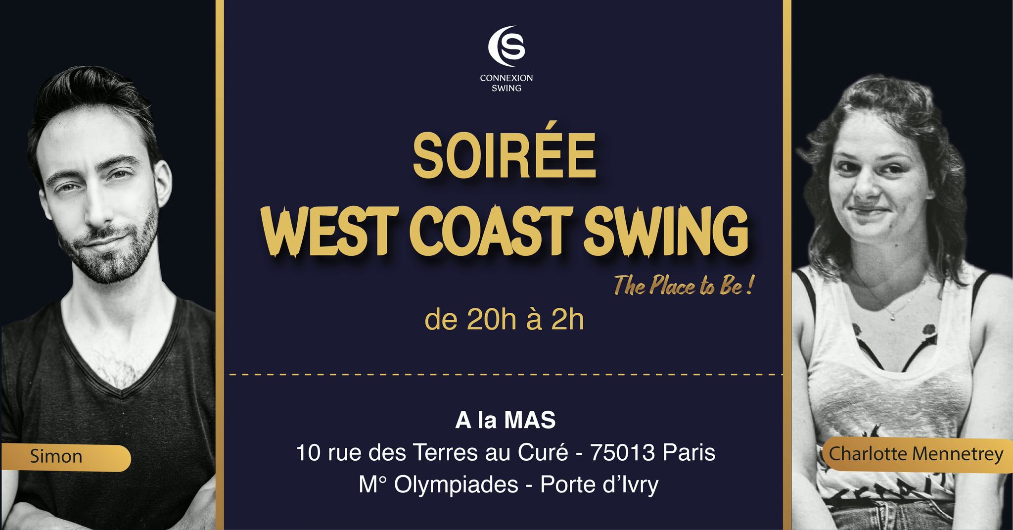 Soirée Connexion Swing "The Place to Be !" avec Simon & Charlotte Mennetrey