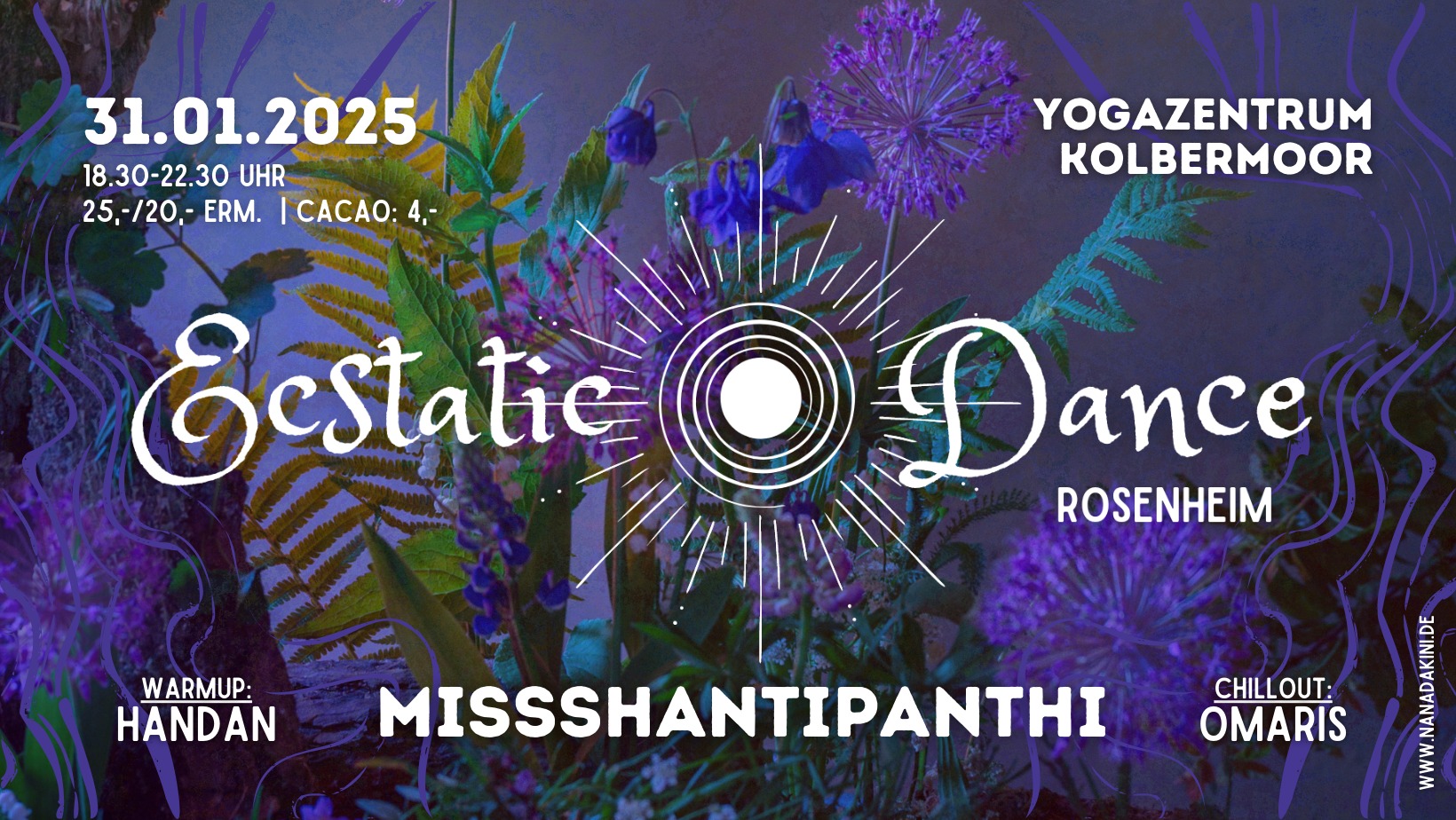 SOLD OUT!! Ecstatic Dance Rosenheim ✦ missSHANTIPANTHI ✦ Warmup: Handan Chillout: Omaris