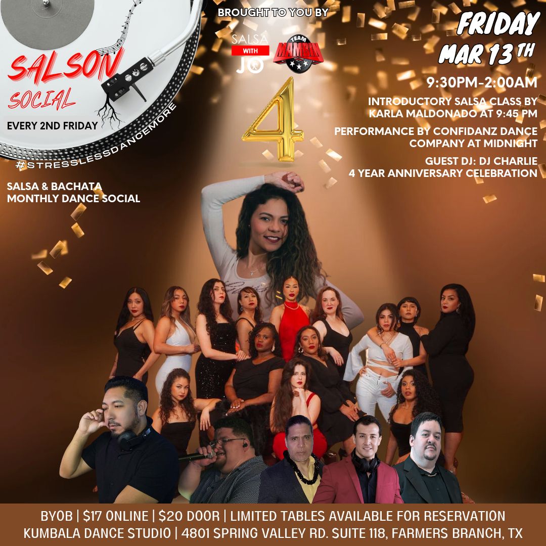 SalSon - Salsa & Bachata Dance Social - 4 year anniversary celebration