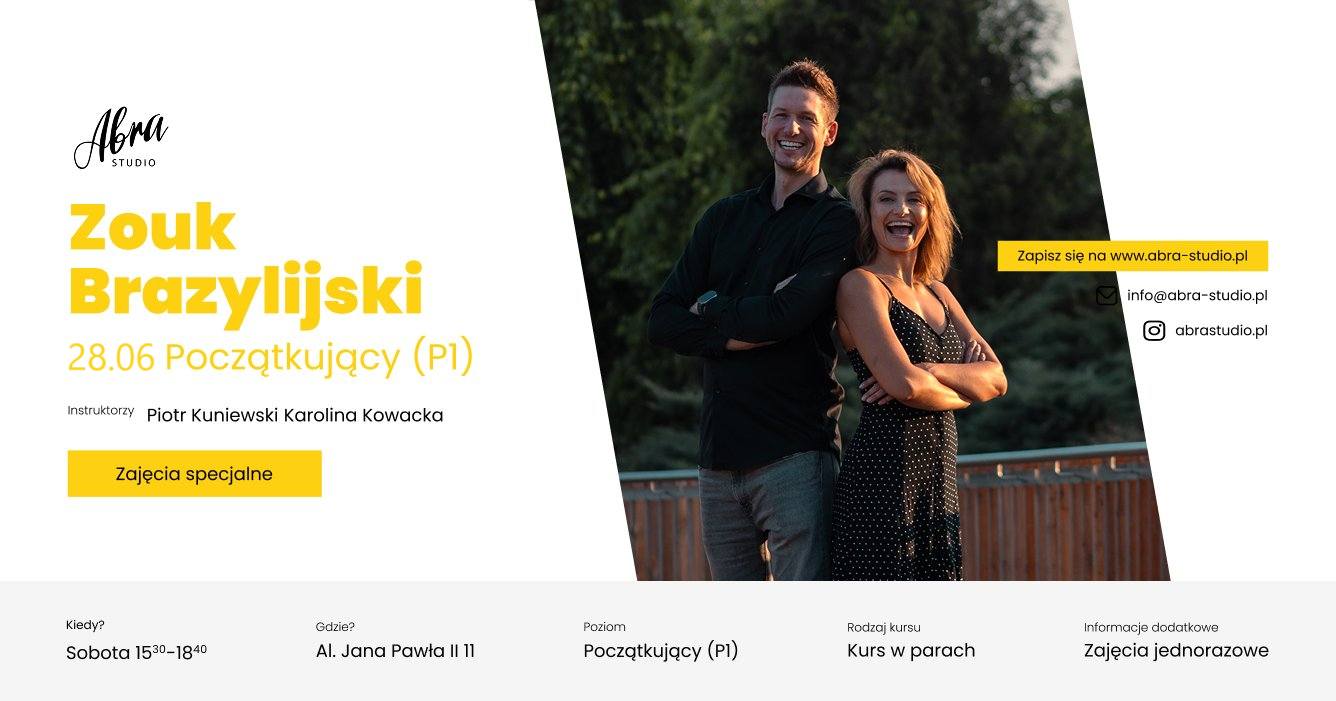 Zouk Brazylijski z Karoliną & Piotrkiem dla początkujących (P1)