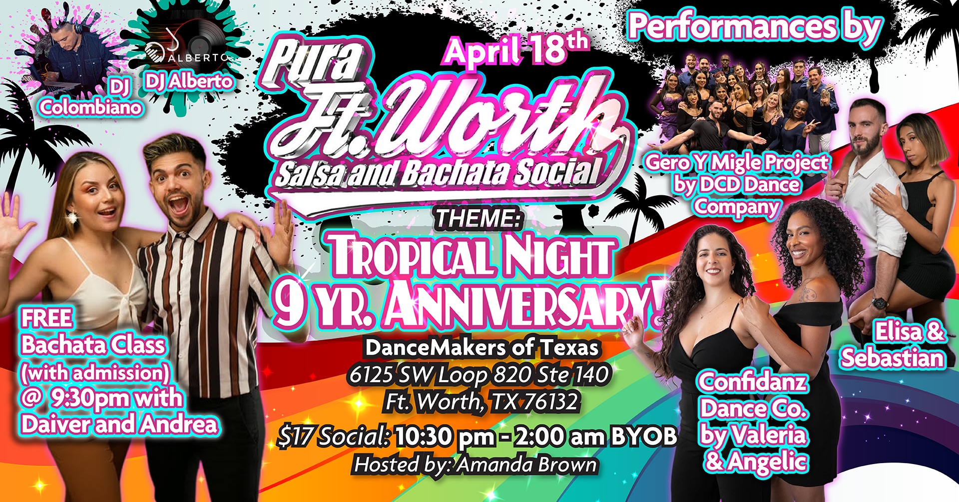 Pura Ft. Worth Salsa & Bachata Social 9 Yr. Anniversary Celebration April 18th 2025