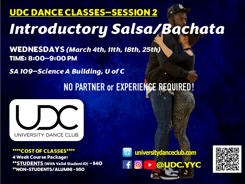 UDC Dance Classes - INTRODUCTORY SALSA BACHATA - Session 2