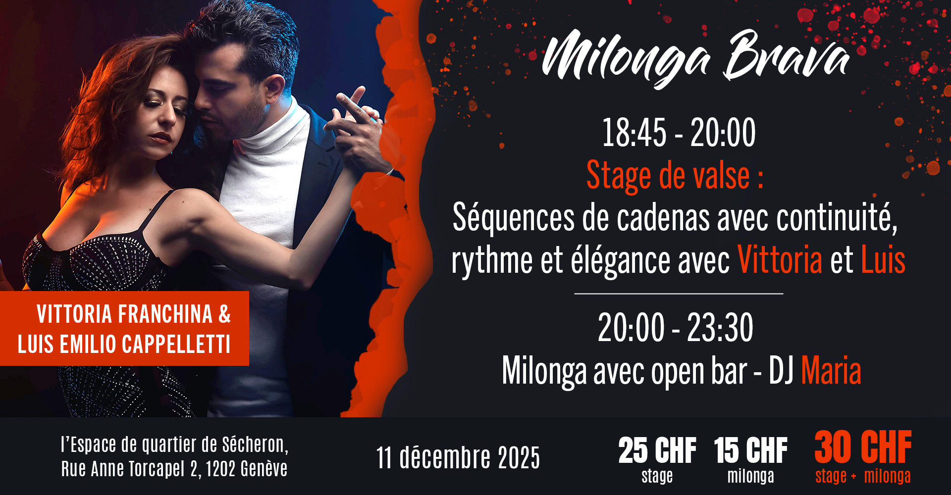 Milonga Brava avec Vittoria Franchina & Luis Emilio Cappelletti