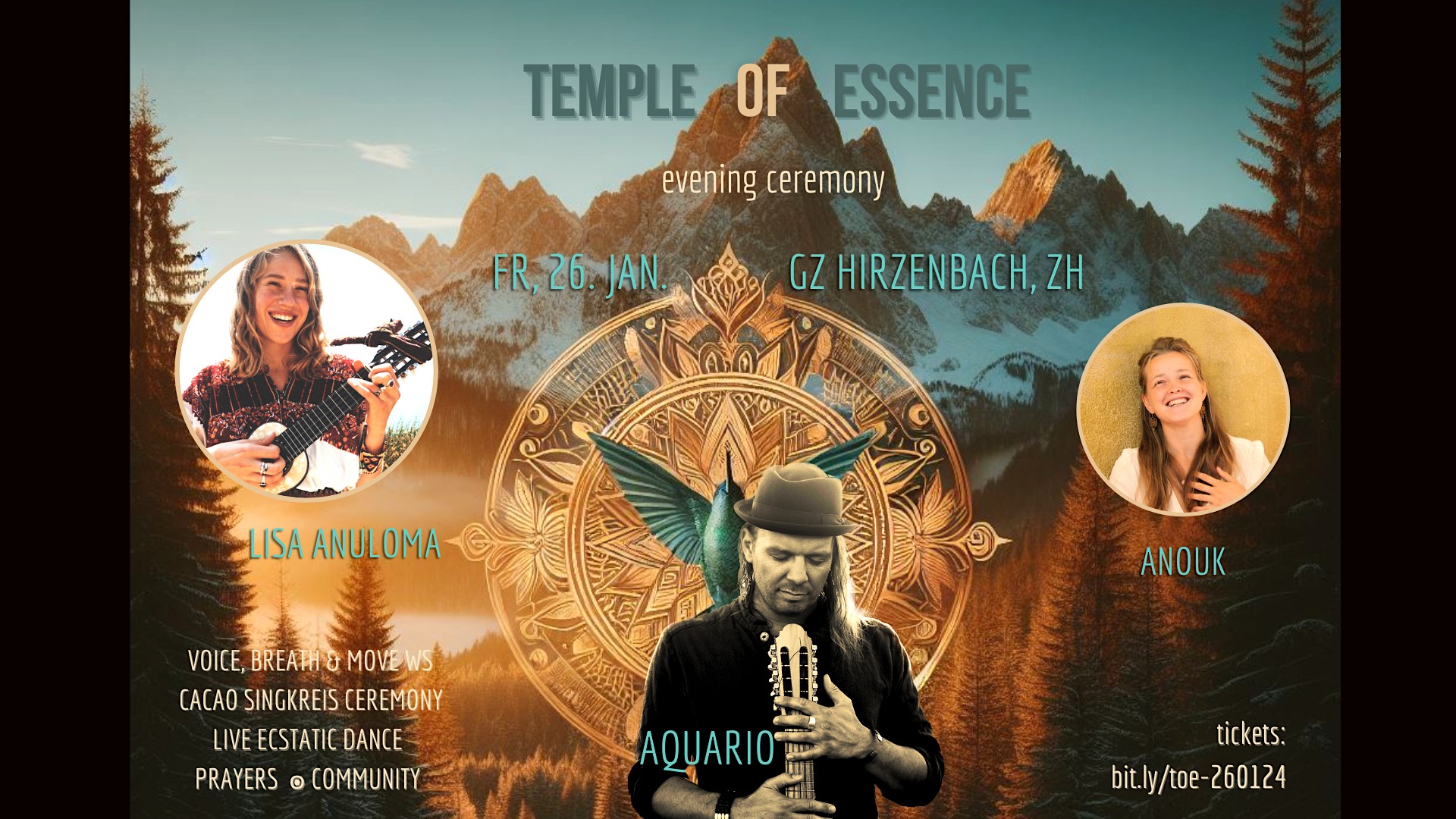 ✦ TEMPLE OF ESSENCE - Live EDance, Cacao ๏ SingingCircle - Evening Ceremony ✦ new location & program