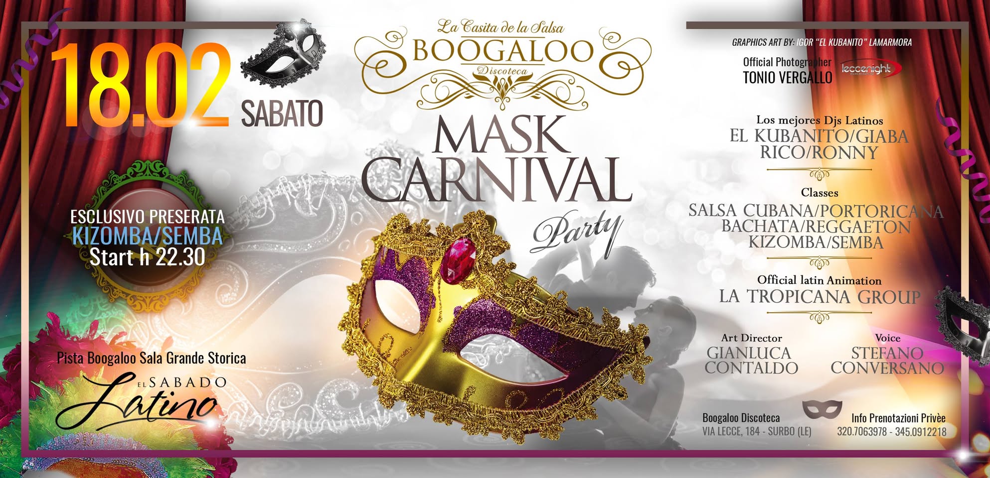 Boogaloo - El Sabado Latino Mask Carnival Party 18 Febbraio 2017