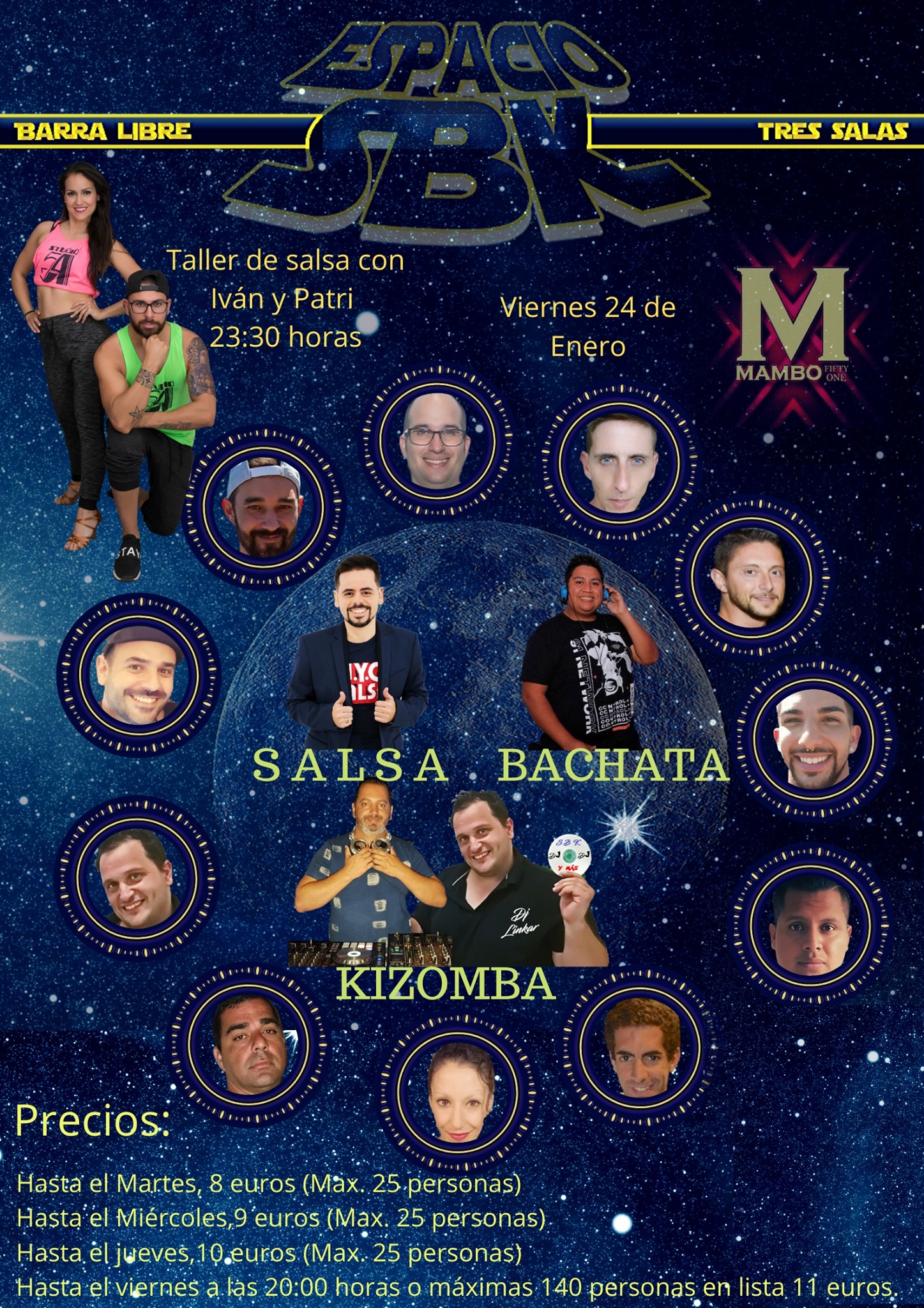 Fiesta Espacio SBK, 24 de Enero en Mambo Fifty One