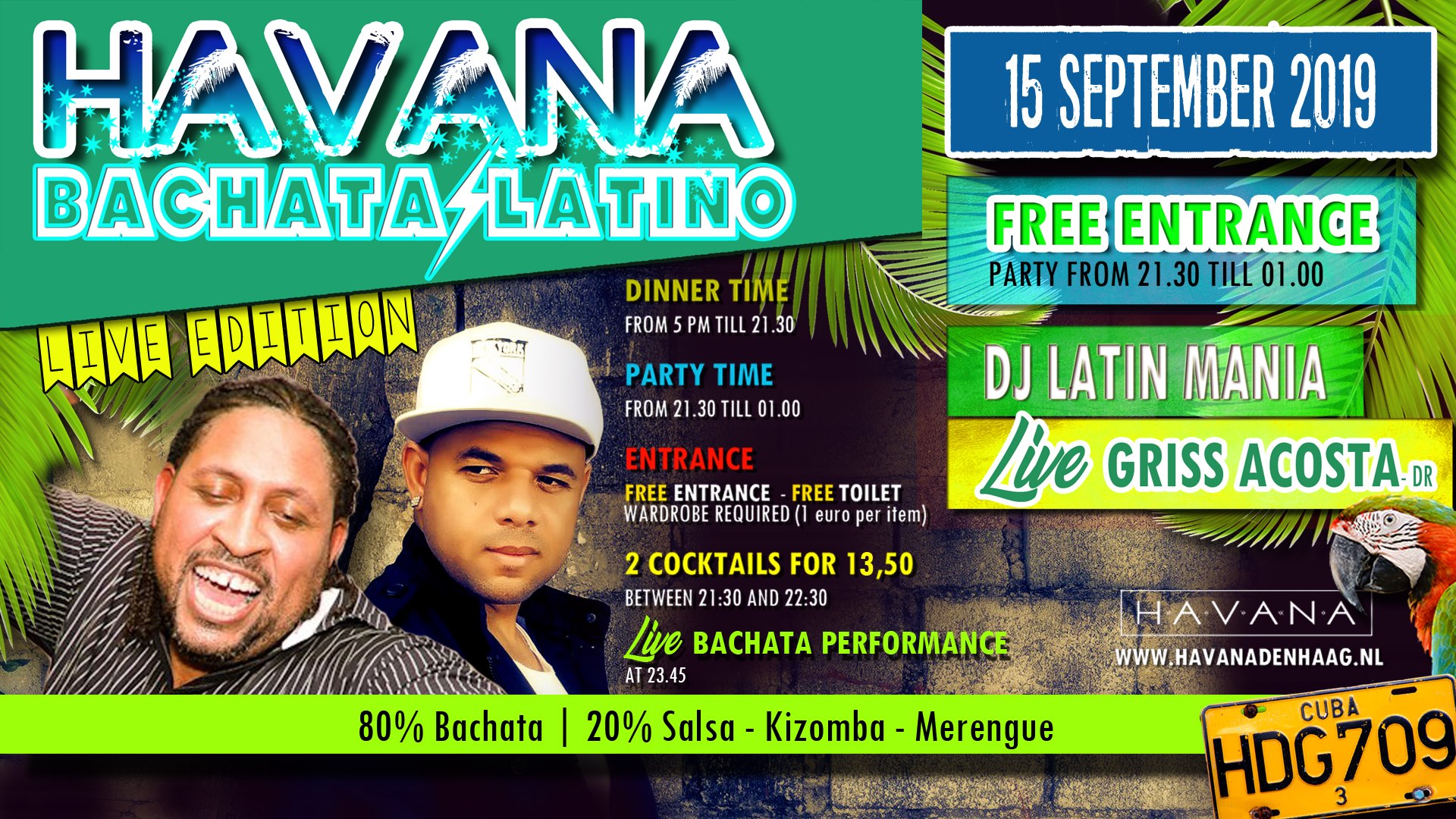Havana - Bachata Latino Live Edition Gratis Entree 21.30 Dance