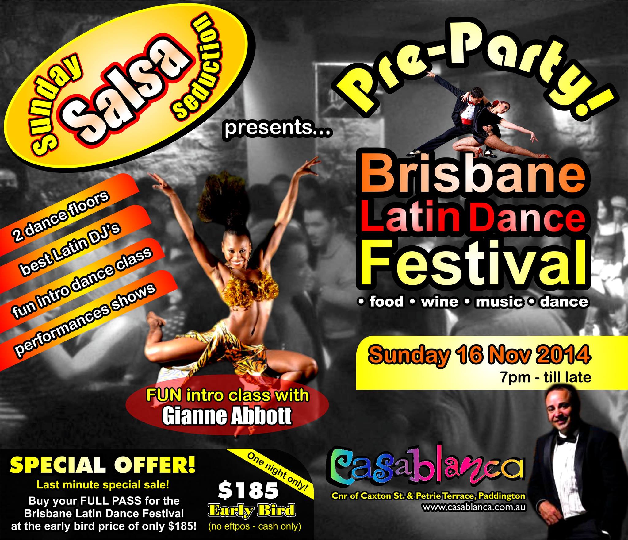 Brisbane Latin Dance Festival PRE-PARTY @ Casablanca!