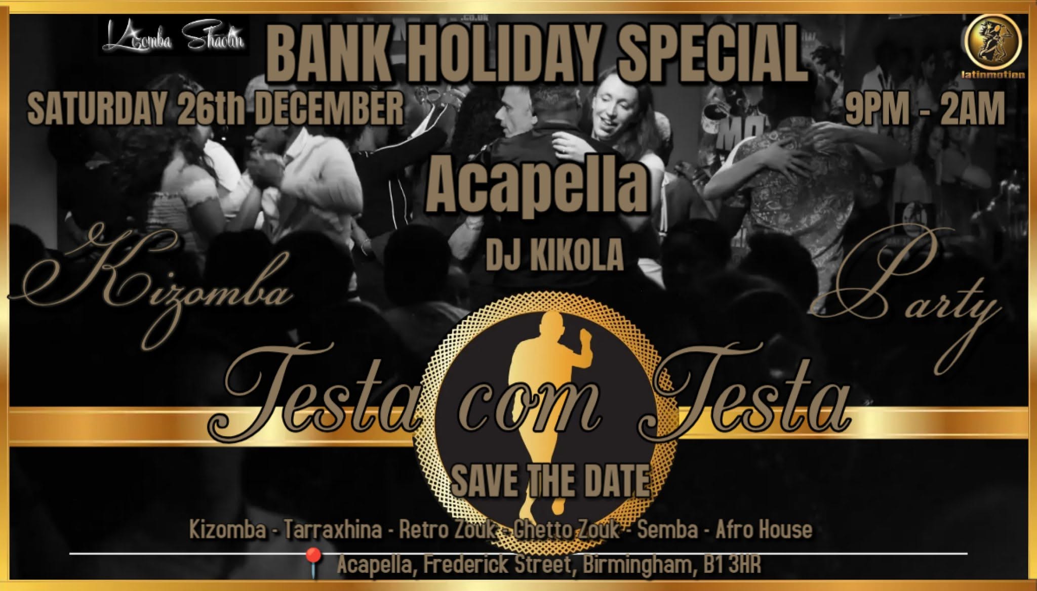 Testa com Testa Boxing Day PARTY★Saturday 26th December 2026 Acapella★DJ KIkola