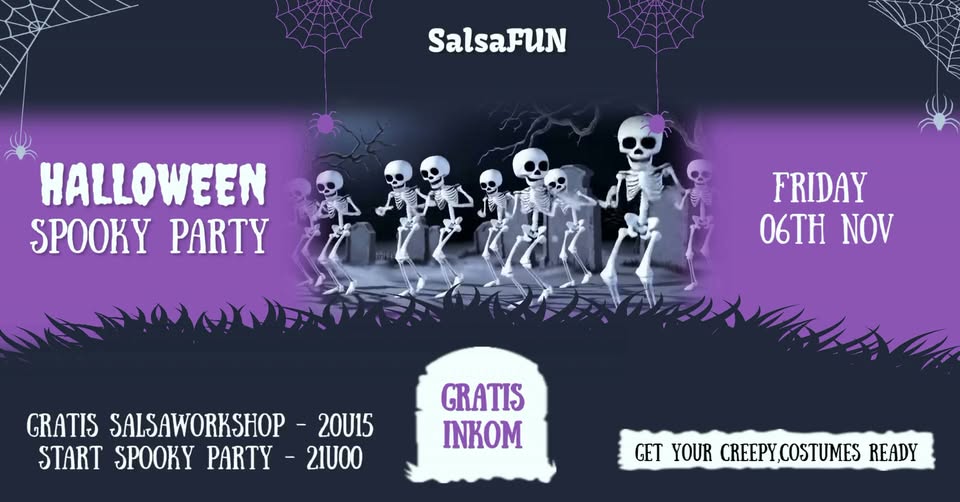 SalsaFUN Halloween spooky party met gratis Salsa workshop (open level) - Geel Ten Aard