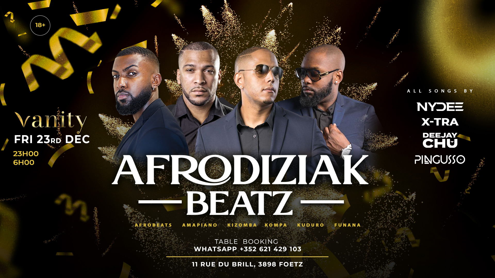 🌴AFRODIZIAK BEATZ🌴 Friday 23rd Dec @Vanity Club **