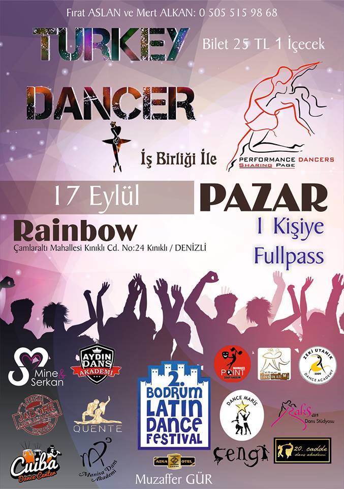 Turkey Dancer Latin Night Denizli Rainbow 1 kişiye fullpass