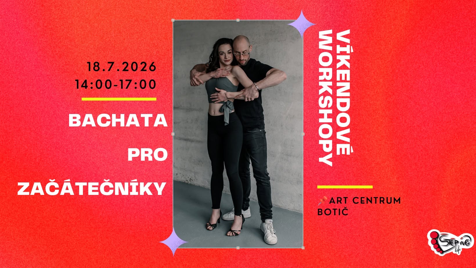 ❤️ Bachata Sensual - Sobota 18.7. 14:00-17:00 Pro začátečníky a mírně pokročilé