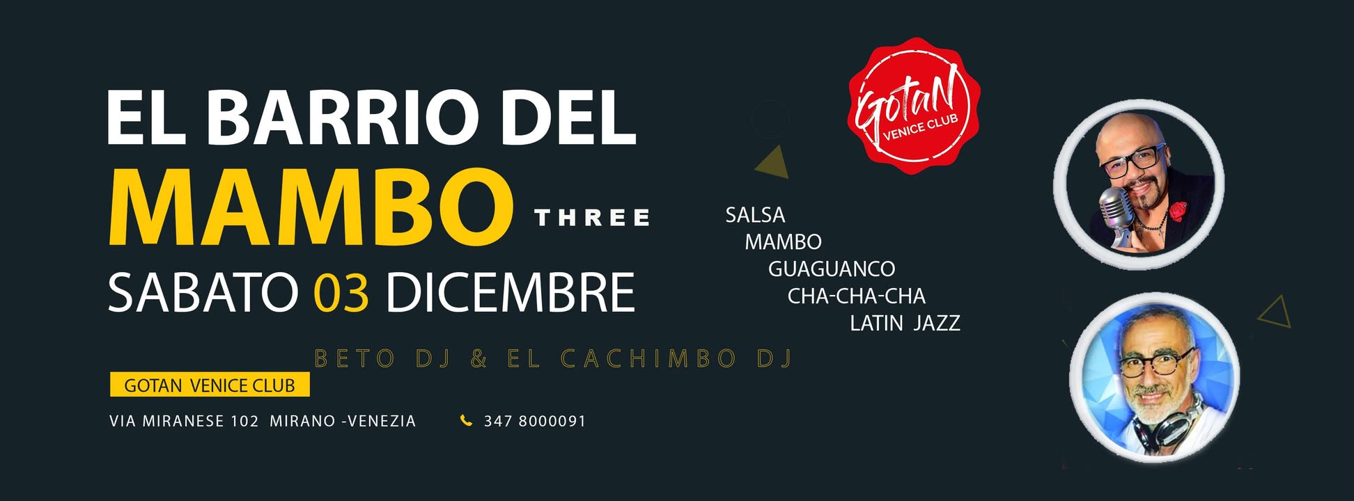 EL BARRIO DEL MAMBO three SABATO 3 DICEMBRE