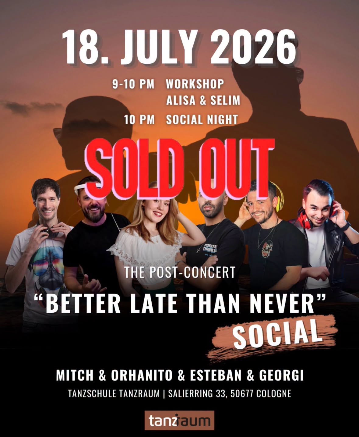 “Better Late Than Never” after Concert WS & Social- 🎧Mitch,Orhanito,Esteban&Georgi