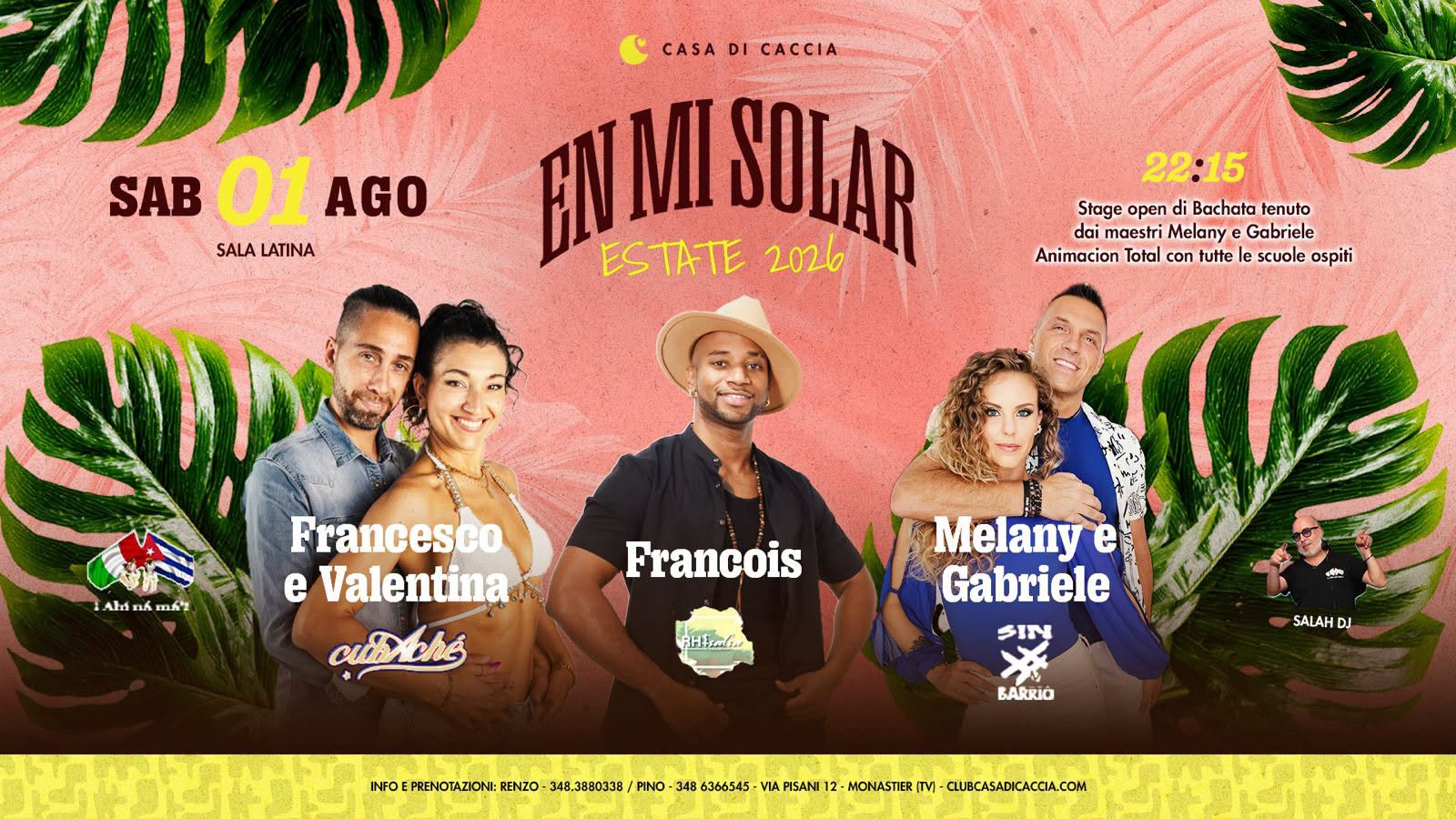 SABATO 01 AGOSTO _SALA LATINA