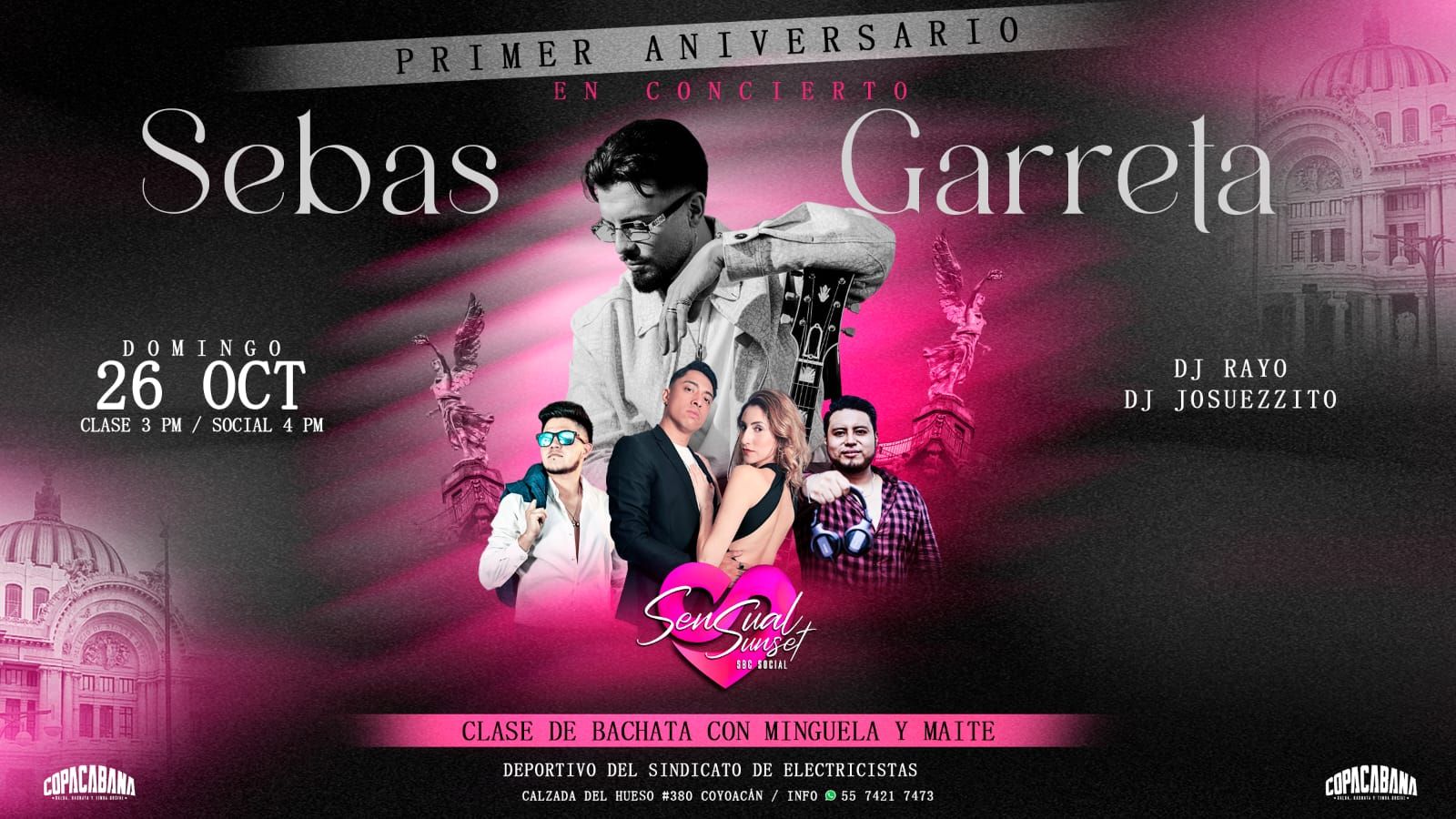 Primer Aniversario de Sensual Sunset con Sebas Garreta en concierto ➕ Social 🎙️🗣️🥂🌇✨